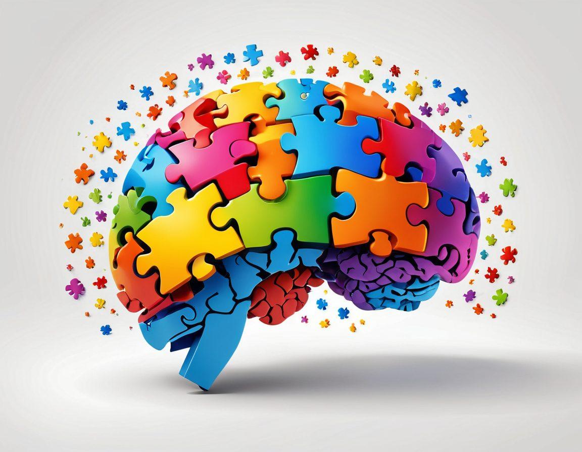 A vibrant brain composed of colorful puzzle pieces, symbolizing different types of intelligence, surrounded by interactive quiz elements like questions and scores. In the background, a diverse group of people engaging in a friendly challenge, showcasing determination and collaboration. Radiant colors that illustrate energy and creativity, creating an engaging atmosphere. super-realistic. vibrant colors. white background.
